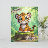 Timid Tiger | かわいいキャラクターの子供部屋アート (スタンド正面)