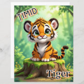 Timid Tiger | Cute Cartoon Kid's Nursery Art (正面/裏面)