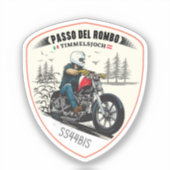 Timmelsjoch - passo del romboバイク旅行 シール (正面)