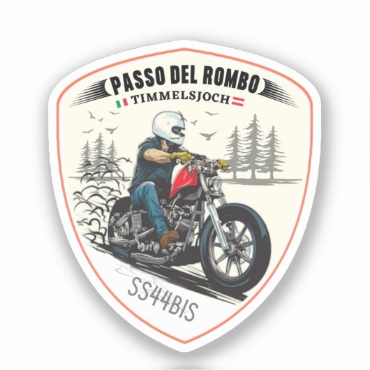 Timmelsjoch - passo del romboバイク旅行 シール (正面)