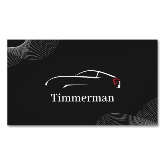 Timmerman — カーケアと車両のエンハンスメント マグネット名刺 (正面)