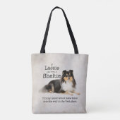 Timmyの三色のシェットランド・シープドッグのトート トートバッグ (裏面)