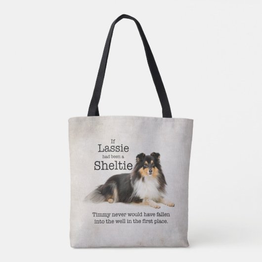 Timmyの三色のシェットランド・シープドッグのトート トートバッグ (裏面)