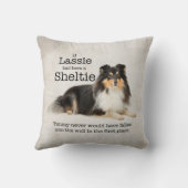 Timmyの三色のシェットランド・シープドッグの枕 クッション (裏面)