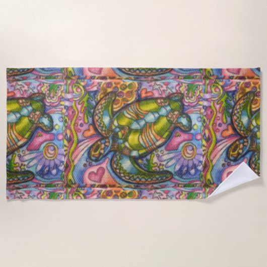 Timmy the Turtle 70" x 35"ビーチタオル ビーチタオル (正面)