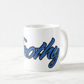 Timothy Vorname Name blue Tasse Kaffeetasse コーヒーマグカップ (正面右)