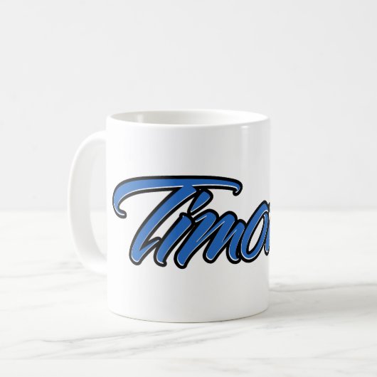 Timothy Vorname Name blue Tasse Kaffeetasse コーヒーマグカップ (正面左)