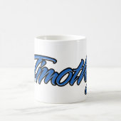 Timothy Vorname Name blue Tasse Kaffeetasse コーヒーマグカップ (中央)
