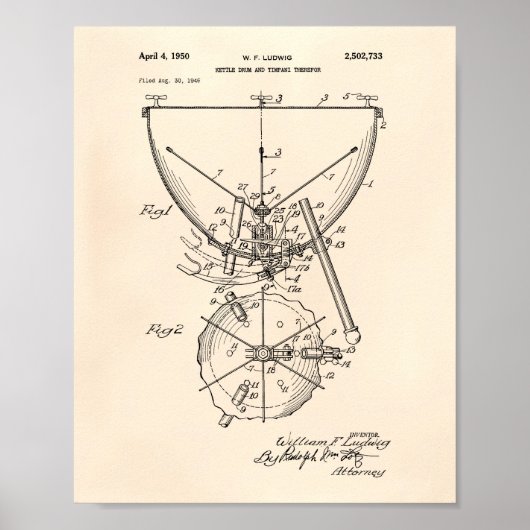 Timpani 1950 Patent Art - Old Peper ポスター (正面)