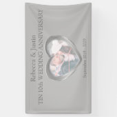 Tinの結婚記念日ハートのフォトバナー 横断幕 (縦)