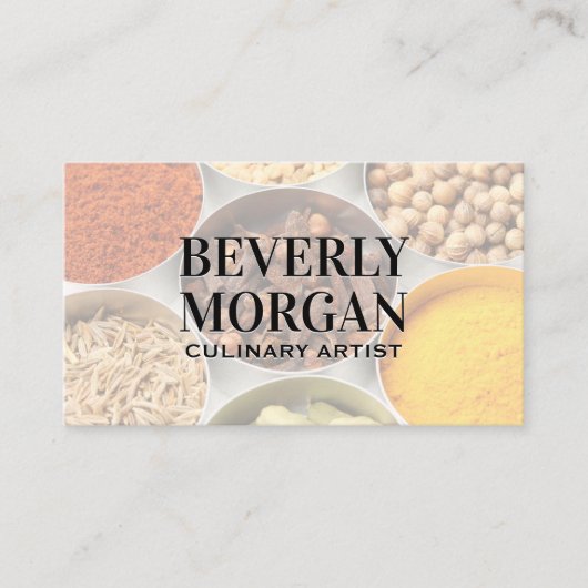 Tinカップのハーブとスパイス 名刺 (正面)