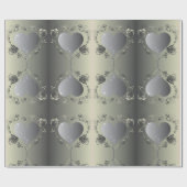 Tinカラーバラハートフレームあなたの写真 ラッピングペーパー (フラット)