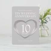 Tin 10周年記念結婚ハートパーティー招待状 招待状 (スタンド正面)