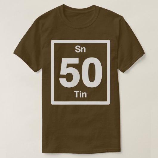 Tin Sn, Periodic Table Elements, 50th Birthday Sci Tシャツ (デザイン正面)