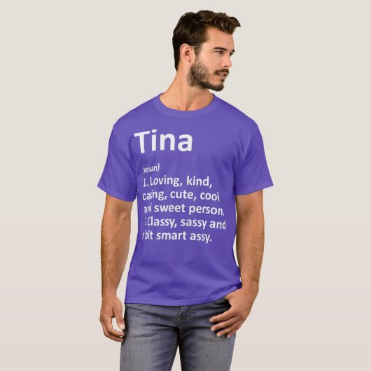 TINA定義名パーソナライズされたのおもしろい誕生日 Tシャツ (正面フル)