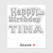 Tina Happy Birthday silver Aufkleber Sticker シール (シート)