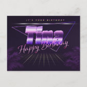 Tina Name Vorname lila Postkarte Geburtstag ポストカード (正面)