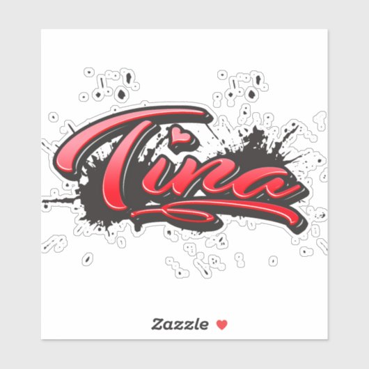 Tina red Heart Graffiti Aufkleber Sticker シール (シート)