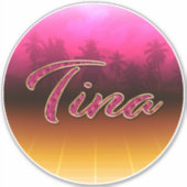 Tina Vorname Name golden pink Aufkleber Sticker シール (正面)