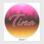 Tina Vorname Name golden pink Aufkleber Sticker シール (シート)