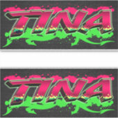 Tina Vorname Name Graffiti Aufkleber Sticker シール (正面)