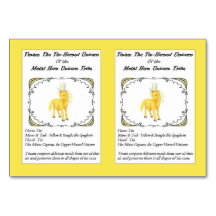 Tinam錫角状のユニコーンのトレーディングカード