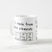 Tindraの定期的なテーブル名mag コーヒーマグカップ (正面左)