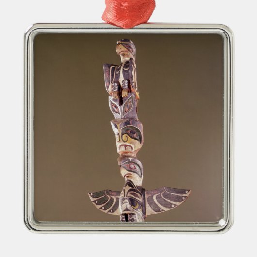 Tinglitの鳥の一族のトーテムポール メタルオーナメント (正面)