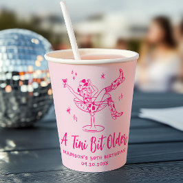 Tiniお洒落の少し古いホットピンクの誕生日パーティー 紙コップ