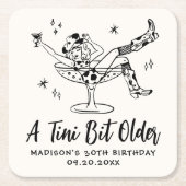Tiniお洒落の少し古い誕生日パーティー スクエアペーパーコースター (正面)