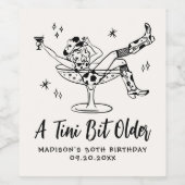 Tiniお洒落の少し古い誕生日パーティー ワインラベル (シングルラベル)