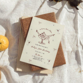 Tiniの少し古いマルーン予測できなの手描き誕生日 招待状