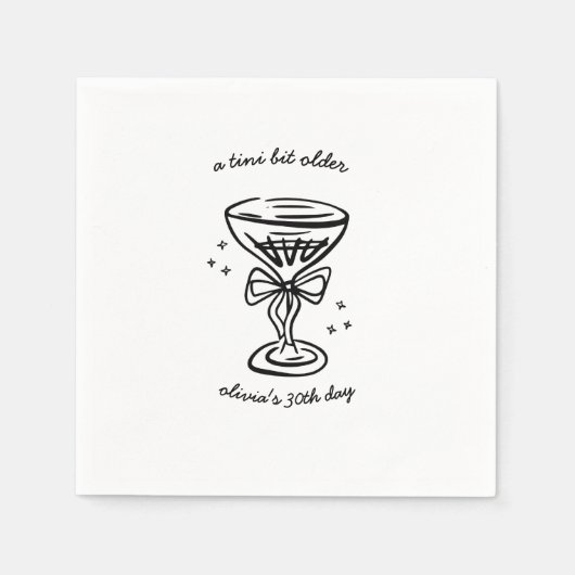 Tiniの少し古い誕生日パーティー スタンダードカクテルナプキン (正面)
