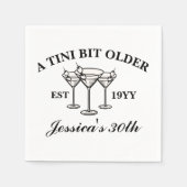 Tiniの少し古い黒い誕生日カスタムパーティー スタンダードカクテルナプキン (正面)