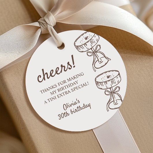 Tiniの少し古いMartiniの誕生日ギフト フェイバータグ