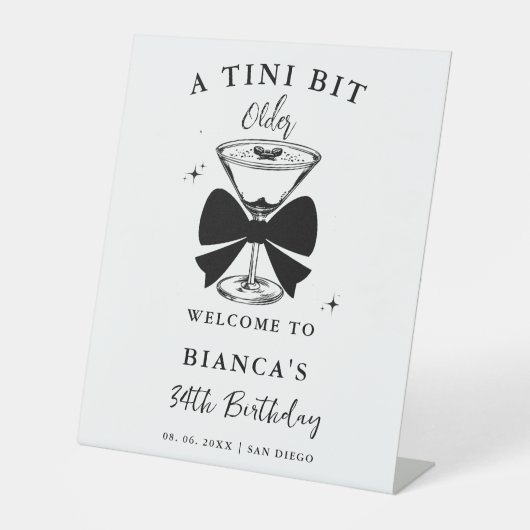 Tiniの少し古いMartini誕生日ウェルカムサイン 台座サイン (正面)