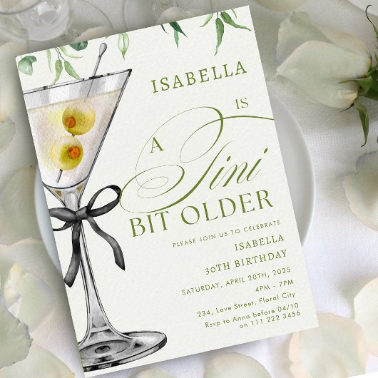 Tiniの少し年上のカクテルアダルト誕生日 招待状