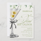 Tiniの少し年上のカクテルアダルト誕生日 招待状 (正面)