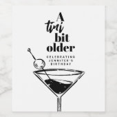 Tiniの少し年上のMartiniの誕生日パーティー ワインラベル (シングルラベル)