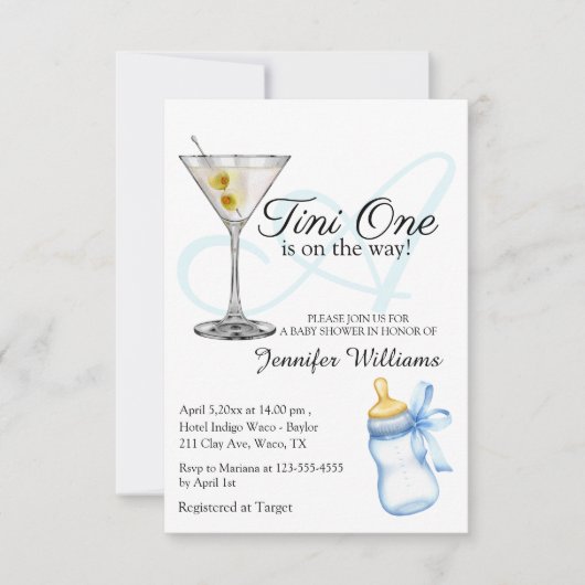 Tiniの1つは、マーティーニのシックな赤ちゃんシャワーが途中にある 招待状 (正面)