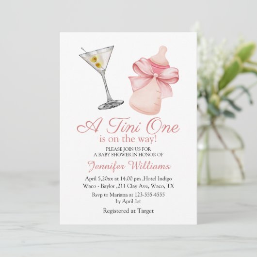 Tiniの1つは、martiniの女の子の赤ちゃんシャワー途中にある 招待状 (スタンド正面)