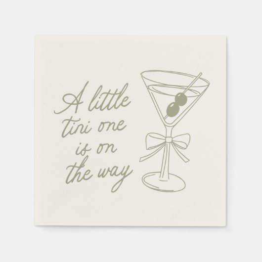 Tiniの1つはMartiniの赤ちゃんシャワーの途中にある スタンダードカクテルナプキン (正面)
