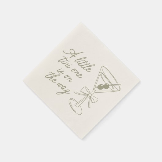 Tiniの1つはMartiniの赤ちゃんシャワーの途中にある スタンダードカクテルナプキン (角)