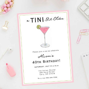 TINIは少し古いカクテル誕生日パーティーの招待 招待状
