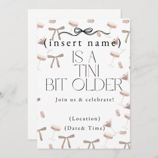 Tiniは少し古い 招待状 (正面/裏面)