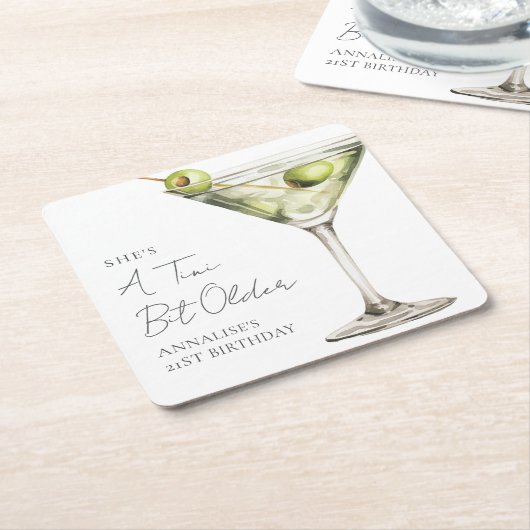Tiniは少し年上のMartiniの誕生日 スクエアペーパーコースター (アングル)