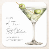 Tiniは少し年上のMartiniの誕生日 スクエアペーパーコースター (正面)