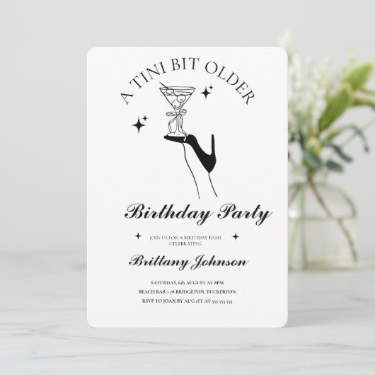 Tiniは少し年上のMartiniの誕生日 招待状 (スタンド正面)