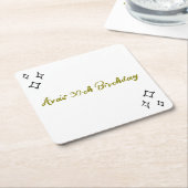 Tiniビットお洒落の古い誕生日 スクエアペーパーコースター (アングル)