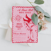 Tiniビットの波打モダンつ落書きブライダルシャワー 招待状